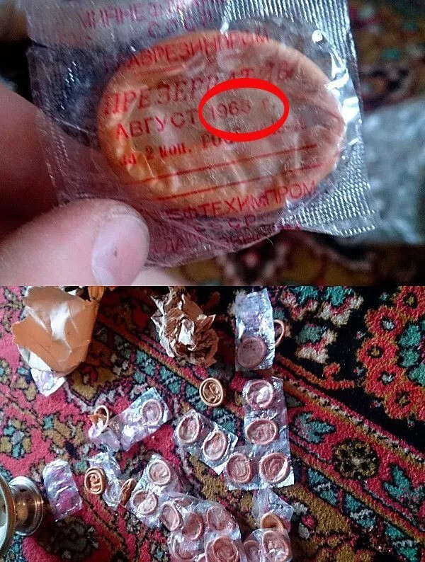 Так выглядели презервативы 1968 года.